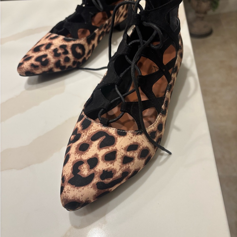 Leopard Print Lace-Up Women's Shoes
